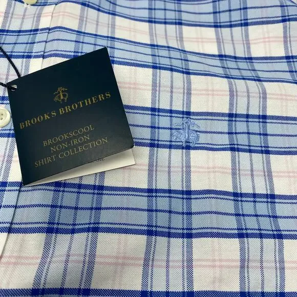 Brooks Brothers Blue and Pink Plaid Casual Button Down Shirt - Picture 3 of 6